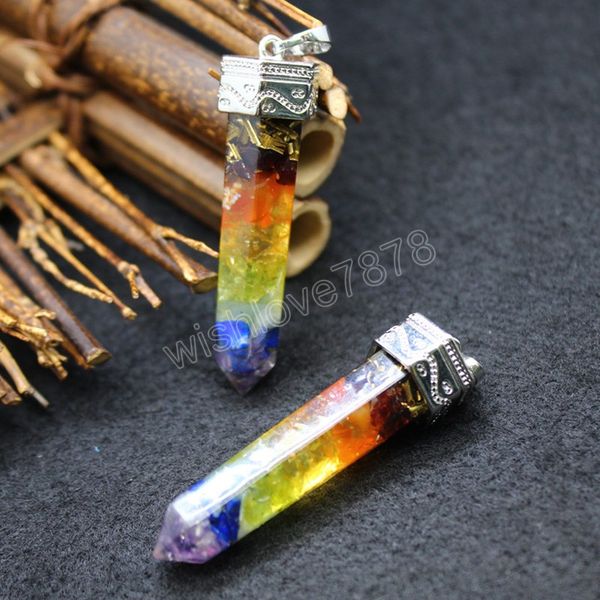 7 chakras orgonite energy stone pendant reiki amulet hexagonal healing chakra quartz crystal dowsing pendulum for women men without chain, Silver
7 chakras orgonite energy stone pendant reiki amulet hexagonal healing chakra quartz crystal dowsing pendulum for women men without chain, Silver