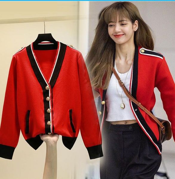 2022 new women's sweaters loose casual brand women cardigan v-neck red designer sweaters, White;black
2022 new women's sweaters loose casual brand women cardigan v-neck red designer sweaters, White;black