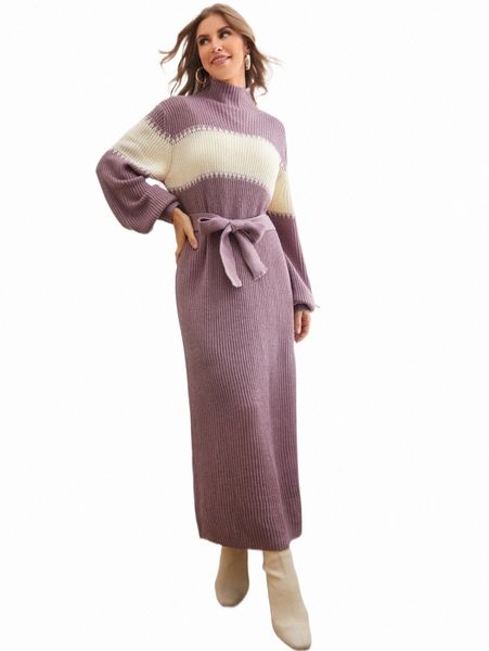 women's sweaters contrast panel high neck lantern sleeve belted sweater dress 13nu#, White;black
women's sweaters contrast panel high neck lantern sleeve belted sweater dress 13nu#, White;black