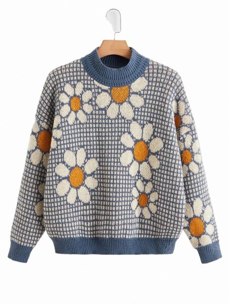 plus size t-shirt plus mock neck floral & plaid pattern drop shoulder sweater p7kn#, Black
plus size t-shirt plus mock neck floral & plaid pattern drop shoulder sweater p7kn#, Black