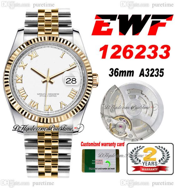 ewf just 126233 a3235 automatic watch mens ladies 36mm two tone yellow gold white roman dial jubileesteel bracelet super edition same series, Slivery;brown
ewf just 126233 a3235 automatic watch mens ladies 36mm two tone yellow gold white roman dial jubileesteel bracelet super edition same series, Slivery;brown