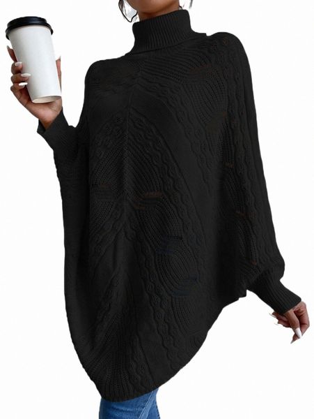 women's sweaters turtle neck dolman sleeve pointelle knit poncho sweater q3vk#, White;black
women's sweaters turtle neck dolman sleeve pointelle knit poncho sweater q3vk#, White;black