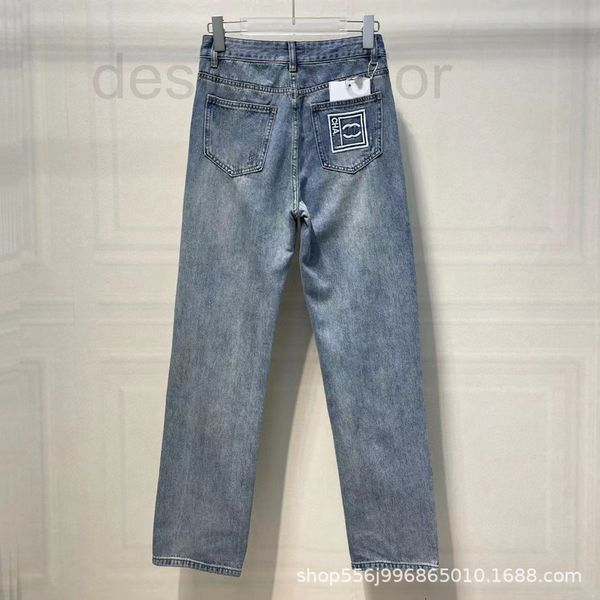 women's jeans designer nanyou women's wear xiaoxiangjia embroidery hole high waist thin denim trousers straight tube women summer, Blue
women's jeans designer nanyou women's wear xiaoxiangjia embroidery hole high waist thin denim trousers straight tube women summer, Blue