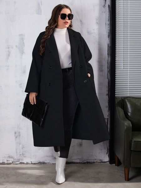 plus size outerwear & coats plus double breasted lapel neck raglan sleeve double pocket overcoat w8dy#, Black
plus size outerwear & coats plus double breasted lapel neck raglan sleeve double pocket overcoat w8dy#, Black