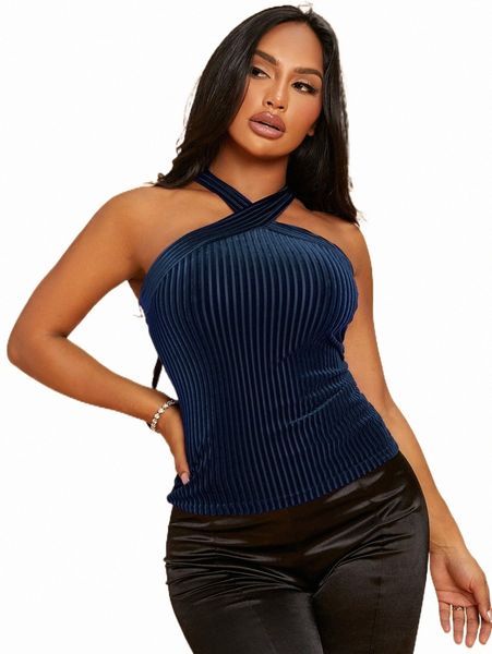 women's tanks & camis bae solid velvet halter 97zz#, White