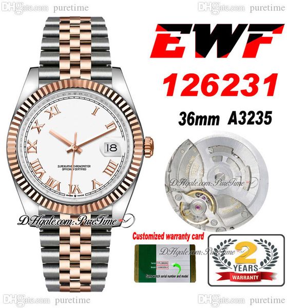 ewf just 126231 a3235 automatic watch mens ladies 36 two tone rose gold white roman dial jubileesteel bracelet super edition same series car, Slivery;brown
ewf just 126231 a3235 automatic watch mens ladies 36 two tone rose gold white roman dial jubileesteel bracelet super edition same series car, Slivery;brown