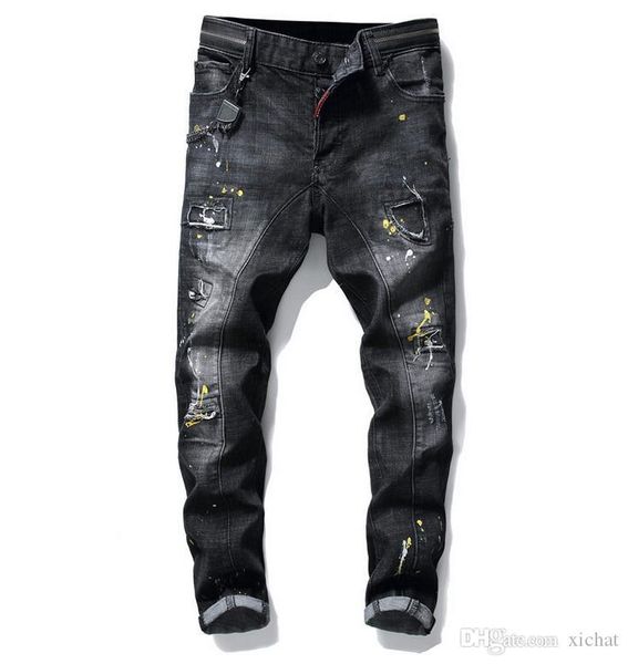 men slim fit big size jeans men's paint hole style destroyed skinny straight leg washed luxury casual reg dsquare 2 dsquareds dsq2s dsq, Blue
men slim fit big size jeans men's paint hole style destroyed skinny straight leg washed luxury casual reg dsquare 2 dsquareds dsq2s dsq, Blue