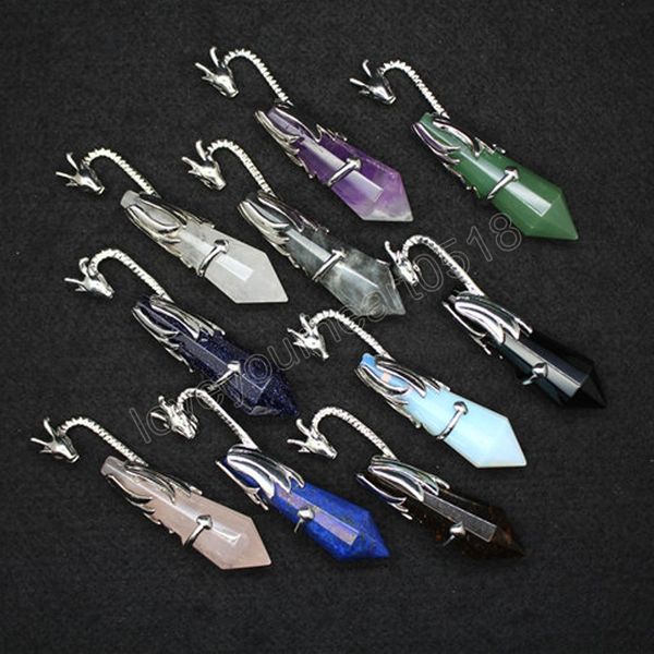 natural gems stone pendants silver color charm hexagonal pointed pink purple crystal dragon pendulum reiki healing jewelry women men, Bronze;silver
natural gems stone pendants silver color charm hexagonal pointed pink purple crystal dragon pendulum reiki healing jewelry women men, Bronze;silver