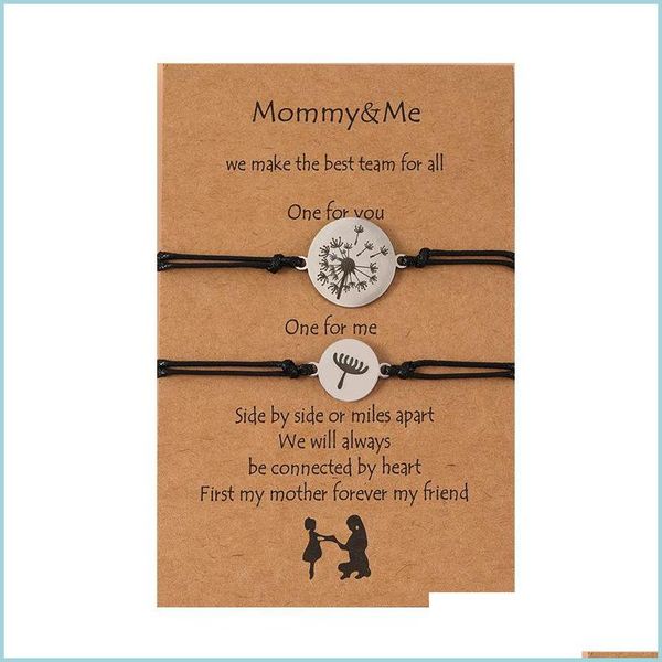 charm bracelets creative stainless steel dandelion wax thread woven adjustable parent-child card bracelet jewelry drop delivery 2021 dh1fs, Golden;silver
charm bracelets creative stainless steel dandelion wax thread woven adjustable parent-child card bracelet jewelry drop delivery 2021 dh1fs, Golden;silver