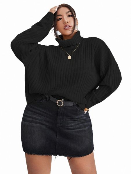 plus size t-shirt plus turtleneck drop shoulder sweater v4hj#, Black
plus size t-shirt plus turtleneck drop shoulder sweater v4hj#, Black