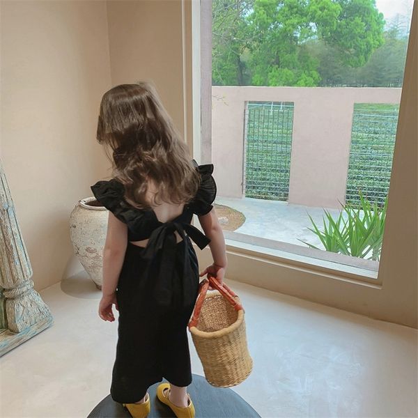 overalls girl temperament fly-sleeve halter bow-knot jumpsuit summer european american style cotton children's 220909, Blue
overalls girl temperament fly-sleeve halter bow-knot jumpsuit summer european american style cotton children's 220909, Blue