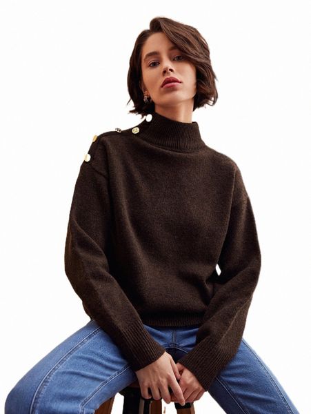 women's sweaters motf eco drop shoulder button side sweater q168#, White;black
women's sweaters motf eco drop shoulder button side sweater q168#, White;black