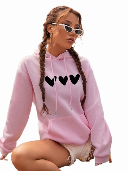 women's hoodies & sweatshirts heart print kangaroo pocket drop shoulder drawstring thermal hoodie k1u7#, Black
women's hoodies & sweatshirts heart print kangaroo pocket drop shoulder drawstring thermal hoodie k1u7#, Black