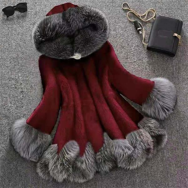 women's fur faux winter thick warm coat for women hooded jackets female long ocs overcoat jaqueta feminina 12xl 220909, Black
women's fur faux winter thick warm coat for women hooded jackets female long ocs overcoat jaqueta feminina 12xl 220909, Black