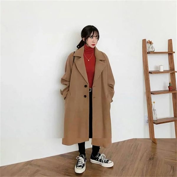 women's wool blends autumn winter en coat women korean plus size black wild jacket female fashion long loose ladies overcoat 220909
women's wool blends autumn winter en coat women korean plus size black wild jacket female fashion long loose ladies overcoat 220909