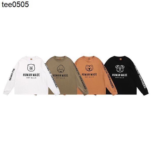 2022 early autumn new fashion human made cartoon animal print men's and women's long sleeve t-shirt, Black
2022 early autumn new fashion human made cartoon animal print men's and women's long sleeve t-shirt, Black