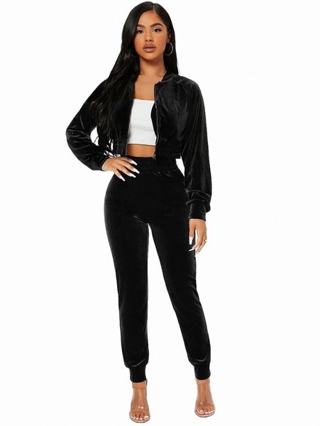 two piece dress petite zip up raglan sleeve crop velvet bomber jacket & pants d41h#, White
two piece dress petite zip up raglan sleeve crop velvet bomber jacket & pants d41h#, White