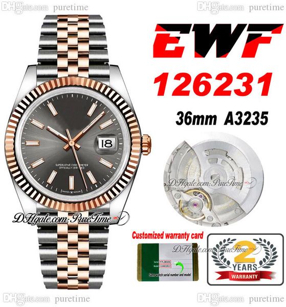 ewf just 126231 a3235 automatic watch mens ladies 36 two tone rose gold black stick dial jubileesteel bracelet super edition same series car, Slivery;brown
ewf just 126231 a3235 automatic watch mens ladies 36 two tone rose gold black stick dial jubileesteel bracelet super edition same series car, Slivery;brown