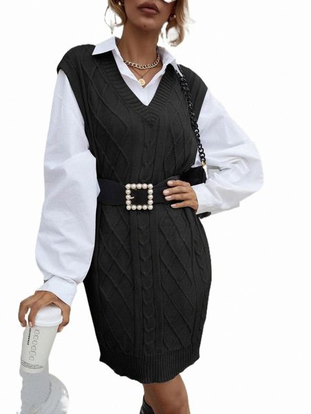 women's sweaters solid v neck sleeveless sweater dress without belt s9o9#, White;black
women's sweaters solid v neck sleeveless sweater dress without belt s9o9#, White;black