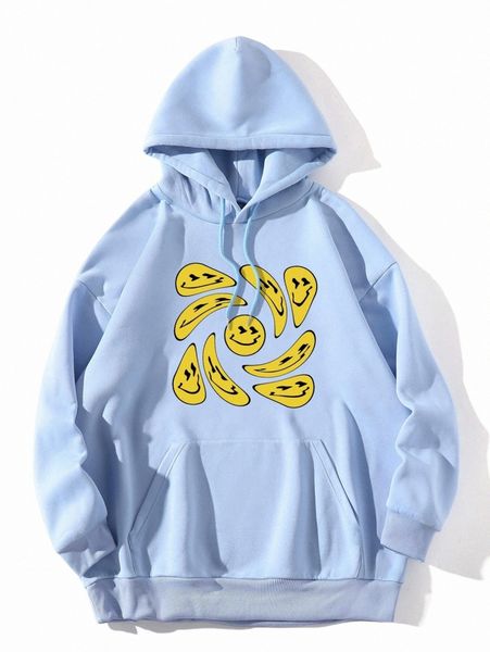 women's hoodies & sweatshirts smile face print drawstring thermal lined hoodie q51t#, Black 
women's hoodies & sweatshirts smile face print drawstring thermal lined hoodie q51t#, Black