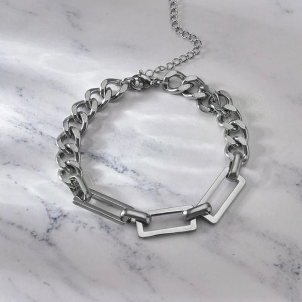 titanium steel link chain bracelets for men cold metalic splicing stainless steel square bracelet men jewelry, Golden;silver
titanium steel link chain bracelets for men cold metalic splicing stainless steel square bracelet men jewelry, Golden;silver