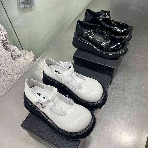 round dress shoes headed mary jane jk buckle sandals women's hollow out small leather shoes sweet muffin thick soled single 4r24, Black
round dress shoes headed mary jane jk buckle sandals women's hollow out small leather shoes sweet muffin thick soled single 4r24, Black