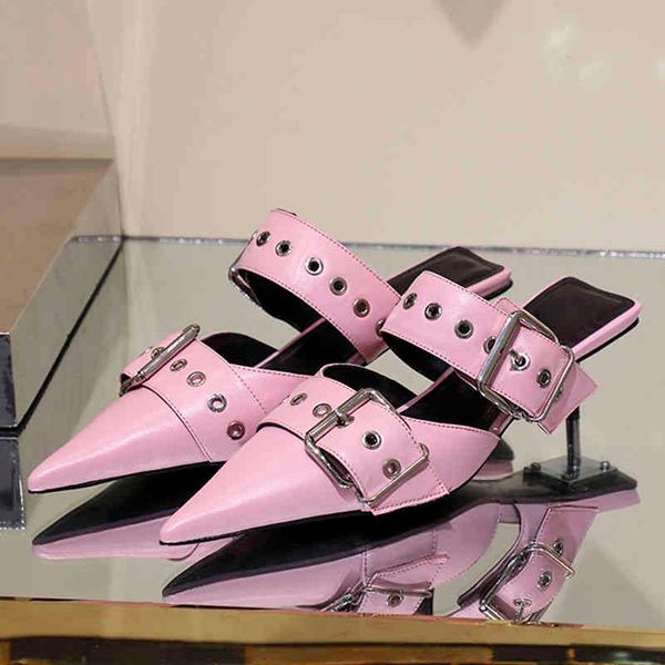 sandals women slippers heels fashion mules leather buckle belt design punk thin metal slip on pointed toe solid smooth, Black
sandals women slippers heels fashion mules leather buckle belt design punk thin metal slip on pointed toe solid smooth, Black
