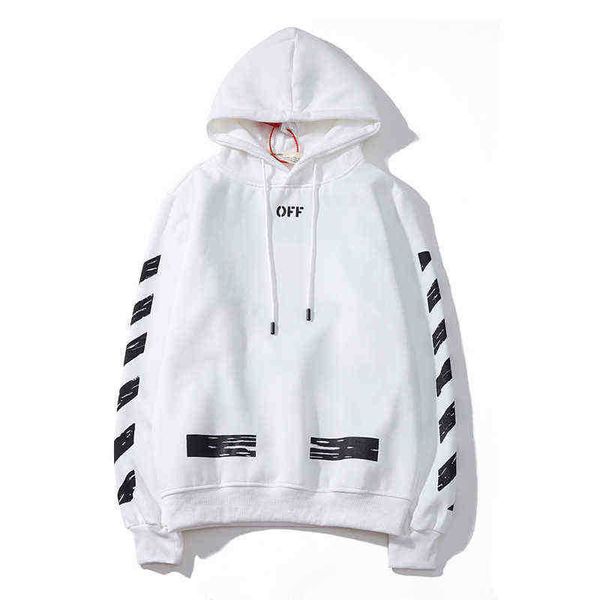 high street off painted arrow crow diagonal stripe loose hoodie with plush sweater white men's and women's et, Black
high street off painted arrow crow diagonal stripe loose hoodie with plush sweater white men's and women's et, Black