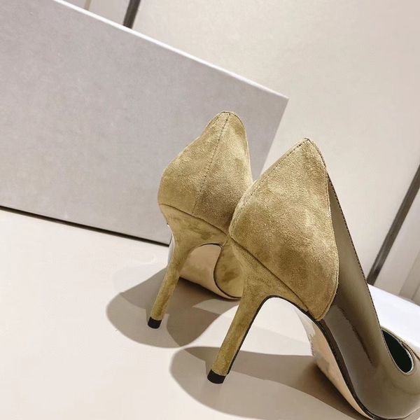 2022 autumn and winter new wedding shoes women's pointed toe stiletto stitching leather banquet high heels, Black
2022 autumn and winter new wedding shoes women's pointed toe stiletto stitching leather banquet high heels, Black
