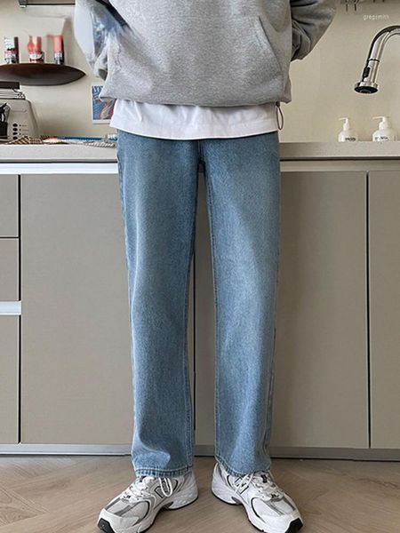 men's jeans men's casual high street style solid color korean 2022 autumn trendy simple slim straight pants, Blue
men's jeans men's casual high street style solid color korean 2022 autumn trendy simple slim straight pants, Blue