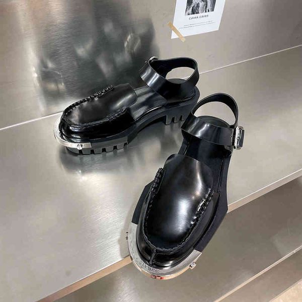 metal slippers dy iron head thick heel roman shoes hollow out baotou sandals women's spring and summer soled neutral wind single p29z, Black
metal slippers dy iron head thick heel roman shoes hollow out baotou sandals women's spring and summer soled neutral wind single p29z, Black