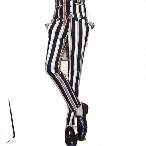men's pants men's pants suit casual stripes business trousers singer stage performance dress tuxedo groom wedding pant 07he#, Black
men's pants men's pants suit casual stripes business trousers singer stage performance dress tuxedo groom wedding pant 07he#, Black