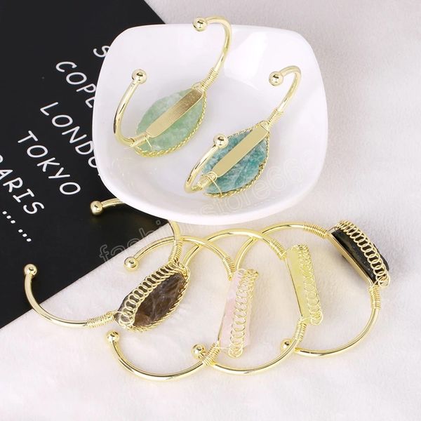 healing natural stone bangles cuff copper bracelets women gold color wire wrap crystal quartz handmade braided jewelry, Black
healing natural stone bangles cuff copper bracelets women gold color wire wrap crystal quartz handmade braided jewelry, Black