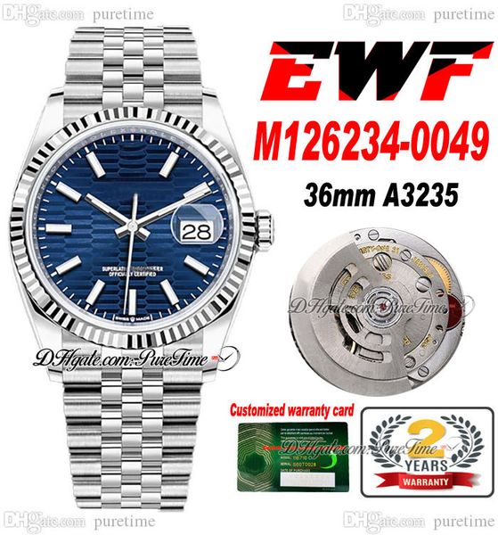 ewf just 126234 a3235 automatic watch mens ladies 36mm bright blue fluted dial stick markers jubileesteel bracelet super edition same series, Slivery;brown
ewf just 126234 a3235 automatic watch mens ladies 36mm bright blue fluted dial stick markers jubileesteel bracelet super edition same series, Slivery;brown