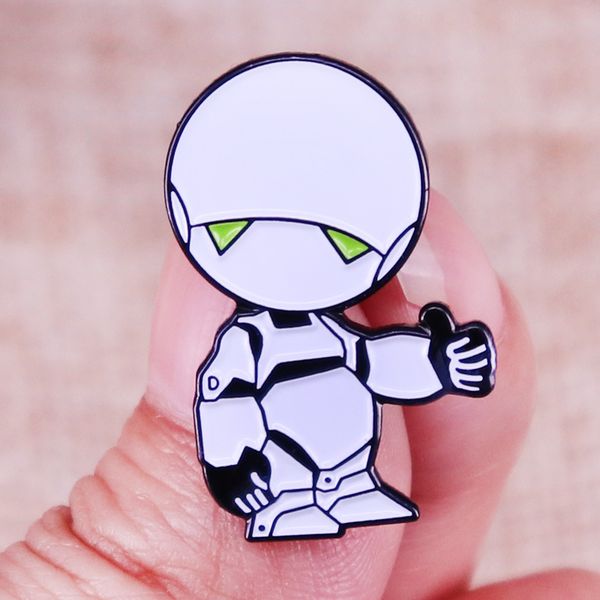 other fashion accessories sci-fi robot paranoiiid enamel pin the hitchhhhikers guide to galaxy badge brooch backpack decoration jewelry, Silver
other fashion accessories sci-fi robot paranoiiid enamel pin the hitchhhhikers guide to galaxy badge brooch backpack decoration jewelry, Silver