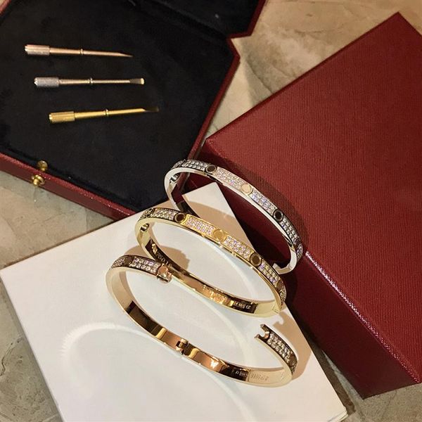 luxury fine brand pure 925 sterling silver jewelry for women screw driver bangle thin design rose gold diamond love bangle2988, Black
luxury fine brand pure 925 sterling silver jewelry for women screw driver bangle thin design rose gold diamond love bangle2988, Black