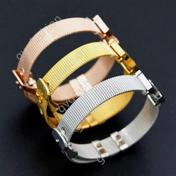316l stainless steel watchband bracelets silver plated gold h metal clasp mesh bangle for women223e, Black
316l stainless steel watchband bracelets silver plated gold h metal clasp mesh bangle for women223e, Black