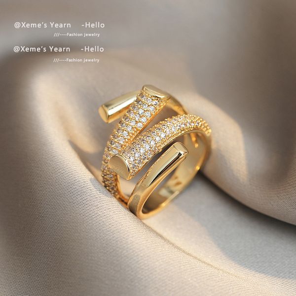 2022 new european and american design micro setting zircon metal cross opening rings for women's gothic girls' luxury jewelry, Golden
2022 new european and american design micro setting zircon metal cross opening rings for women's gothic girls' luxury jewelry, Golden