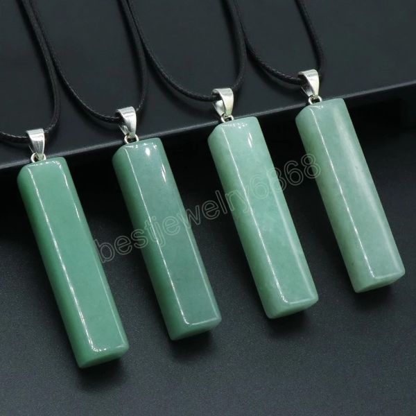 natural quartz pendant necklaces long rectangle stick point suspension green aventurine crystal pendulums healing jewelry, Silver
natural quartz pendant necklaces long rectangle stick point suspension green aventurine crystal pendulums healing jewelry, Silver