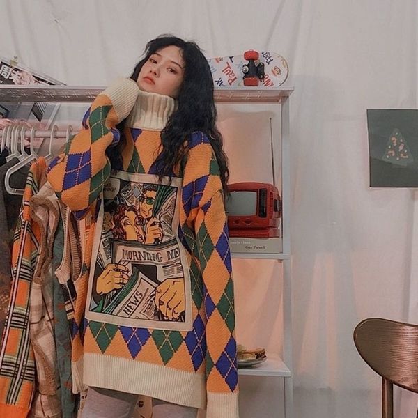 women s sweaters retro y2k thick forest sweater outer wear female bf wind loose mid length high neck lazy niche autumn and winter 220908, White;black
women s sweaters retro y2k thick forest sweater outer wear female bf wind loose mid length high neck lazy niche autumn and winter 220908, White;black