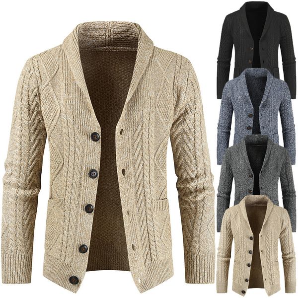 men s sweaters gilet cardigan warm winter shawl neck button front cable knitted coat jacket jersey hombre 220909, White;black
men s sweaters gilet cardigan warm winter shawl neck button front cable knitted coat jacket jersey hombre 220909, White;black