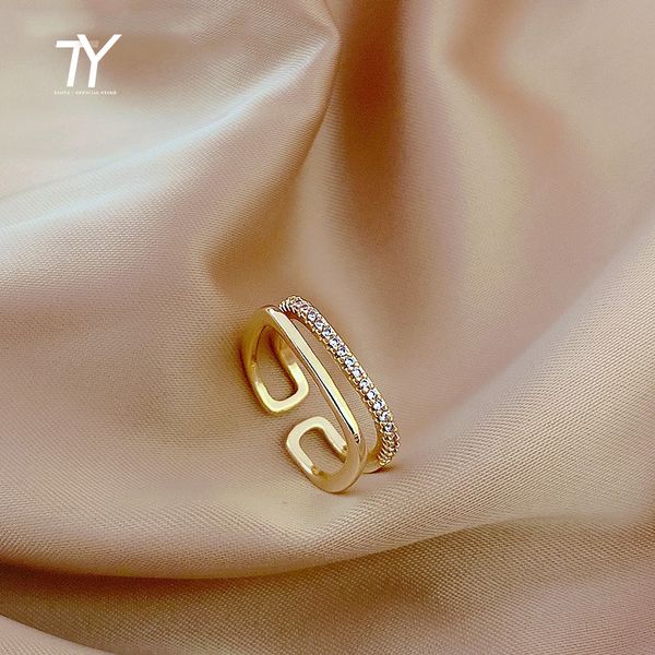 2021 new gothic double gold color ziron open rings for woman fashion korean jewelry wedding party unusual girl's luxury ring, Golden;silver
2021 new gothic double gold color ziron open rings for woman fashion korean jewelry wedding party unusual girl's luxury ring, Golden;silver
