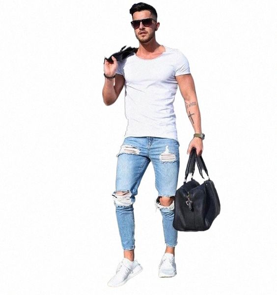 men's jeans hirigin fashion men jeans men's ripped skinny biker jeans destroyed frayed slim fit denim pants biker jean k34a#, Blue
men's jeans hirigin fashion men jeans men's ripped skinny biker jeans destroyed frayed slim fit denim pants biker jean k34a#, Blue