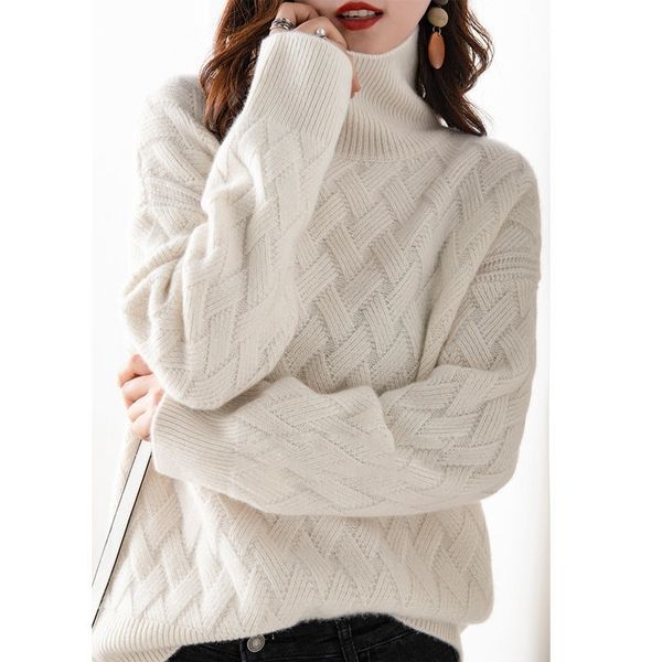 women s sweaters cashmere woman turtleneck casual autumn winter lazy wind loose thick pullover bottoming 220908, White;black
women s sweaters cashmere woman turtleneck casual autumn winter lazy wind loose thick pullover bottoming 220908, White;black