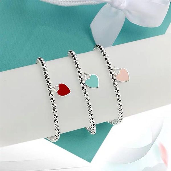 women 925 sterling silver beaded bracelets strands red pink blue green heart pendants luxury designer jewelry lady gift wit2571, Black
women 925 sterling silver beaded bracelets strands red pink blue green heart pendants luxury designer jewelry lady gift wit2571, Black