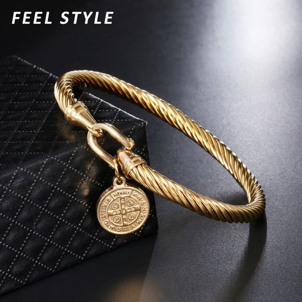 bangle stainless steel jesus san benito wire bangles saint benedict medal charm bracelet for women religious jewelry gift 220909, Black
bangle stainless steel jesus san benito wire bangles saint benedict medal charm bracelet for women religious jewelry gift 220909, Black