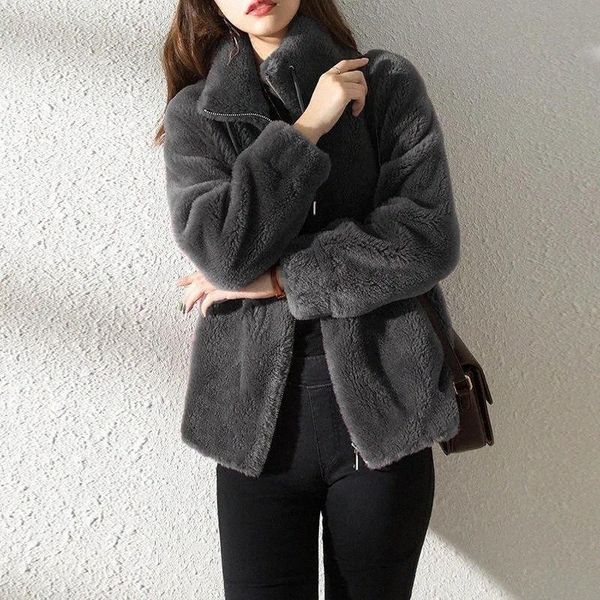 women's fur & faux fur women's fur & faux winter women zipper coat fleece stand-up collar loose thick warm overcoat plus size fema, Black
women's fur & faux fur women's fur & faux winter women zipper coat fleece stand-up collar loose thick warm overcoat plus size fema, Black