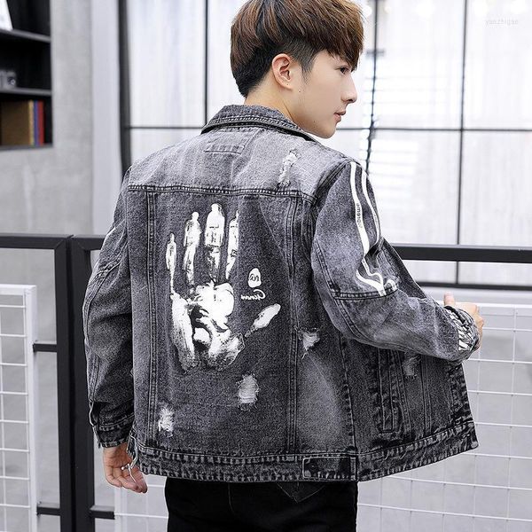 jackets spring and autumn 2022 jacket palm printed casual denim korean functional tooling teenagers men1, Black;brown
jackets spring and autumn 2022 jacket palm printed casual denim korean functional tooling teenagers men1, Black;brown