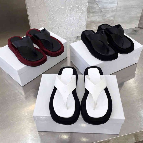 th row slippers cool slippers summer herringbone for women thick soled sandals soft leather lmi4, Black
th row slippers cool slippers summer herringbone for women thick soled sandals soft leather lmi4, Black