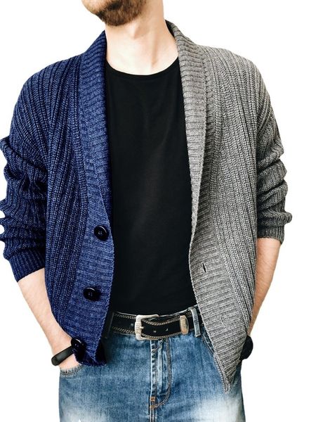 men s sweaters autumn and winter two color stitching long sleeved casual men s sweater knitted jacket cardigan single breasted fashion men 2, White;black
men s sweaters autumn and winter two color stitching long sleeved casual men s sweater knitted jacket cardigan single breasted fashion men 2, White;black